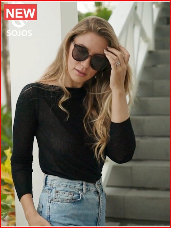 Oversized Round Sunglasses UV400 Protection Mirrored Lenses GRS Recycled